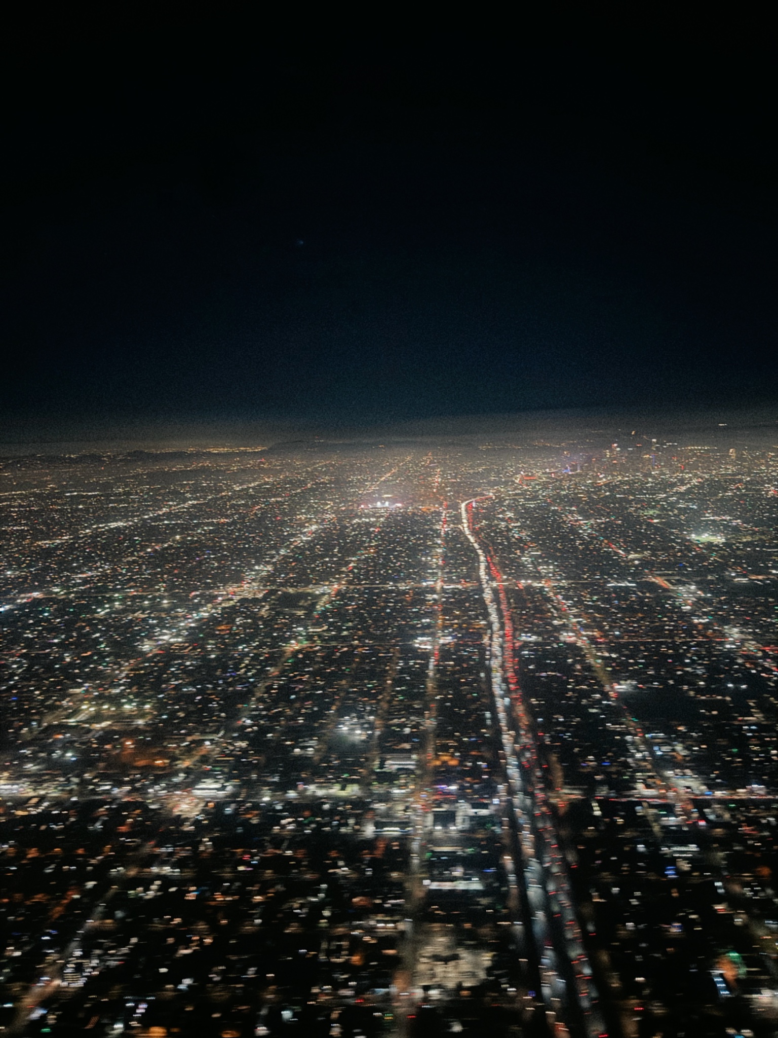 L.A. lights from the air by night